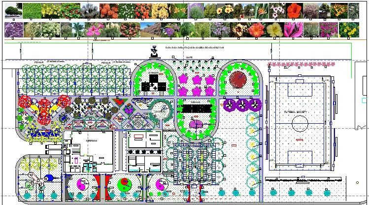 Projeto de uma parte do jardim - Espaço destinado aos funcionários do Veiling Holambra.